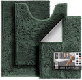 Hearth & Harbor Chenille Bath Mat Set - Plush, Quick Dry Comfort