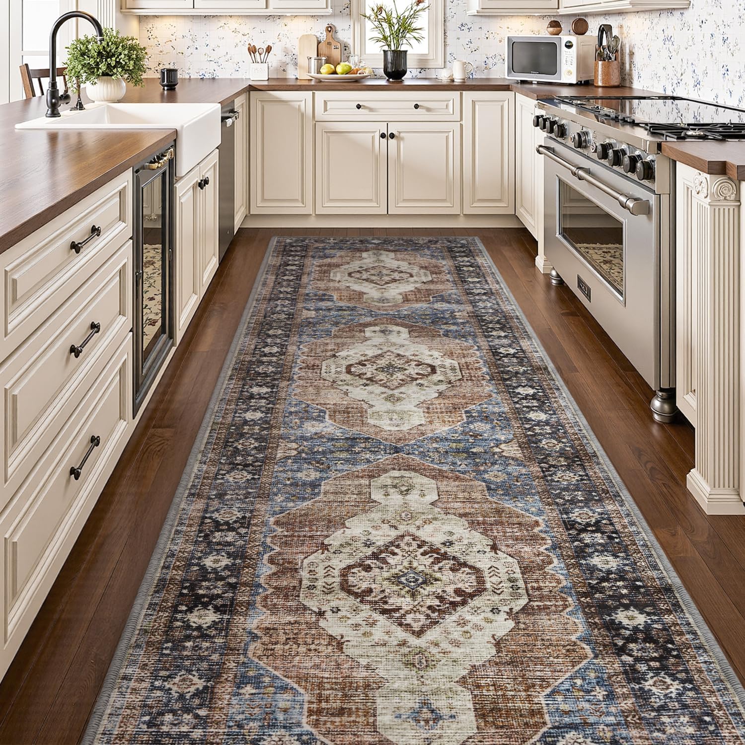 2x8 ft Kitchen Runner Rug Non Slip Washable for Hallways