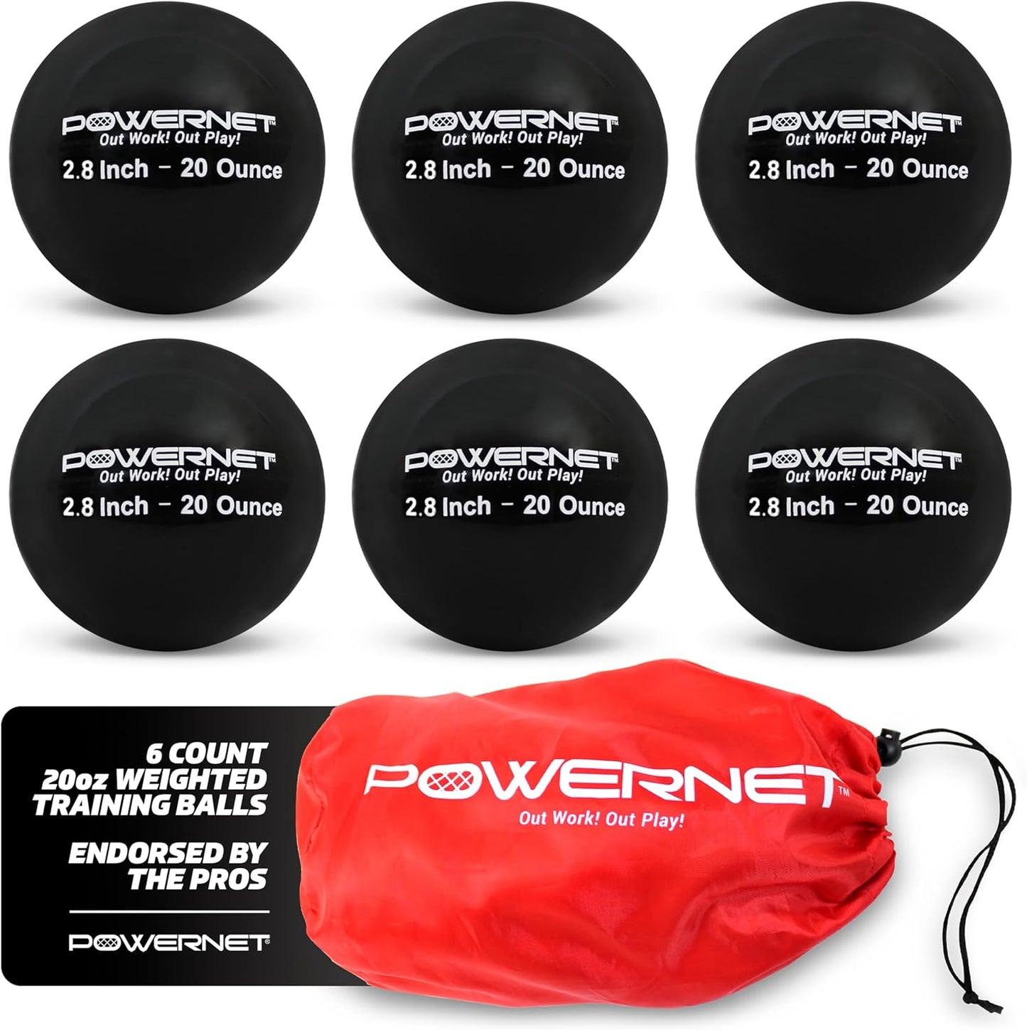 PowerNet Weighted Baseballs for Hitting Training and Strength