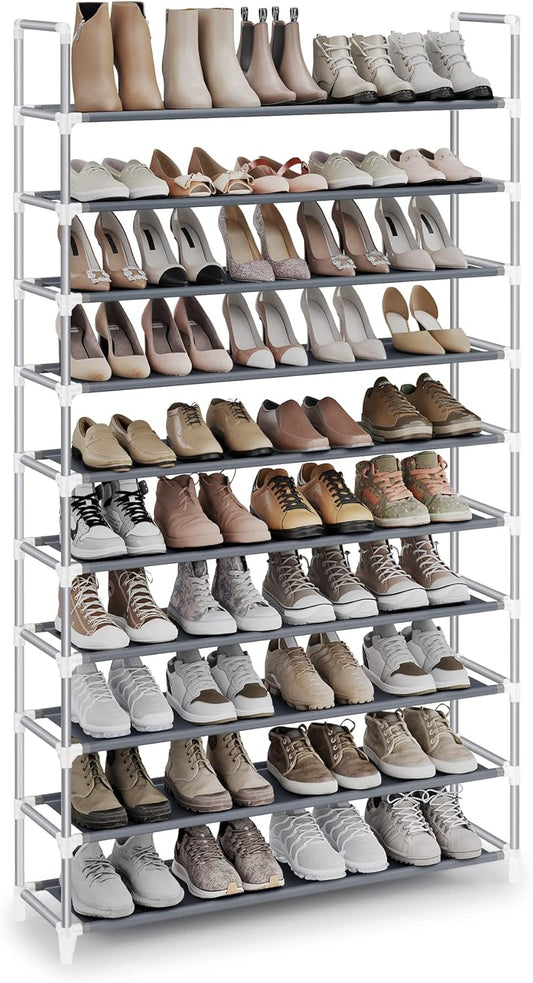 10-Tier Shoe Rack for Hallway Closet - Slim Space-Saving Design