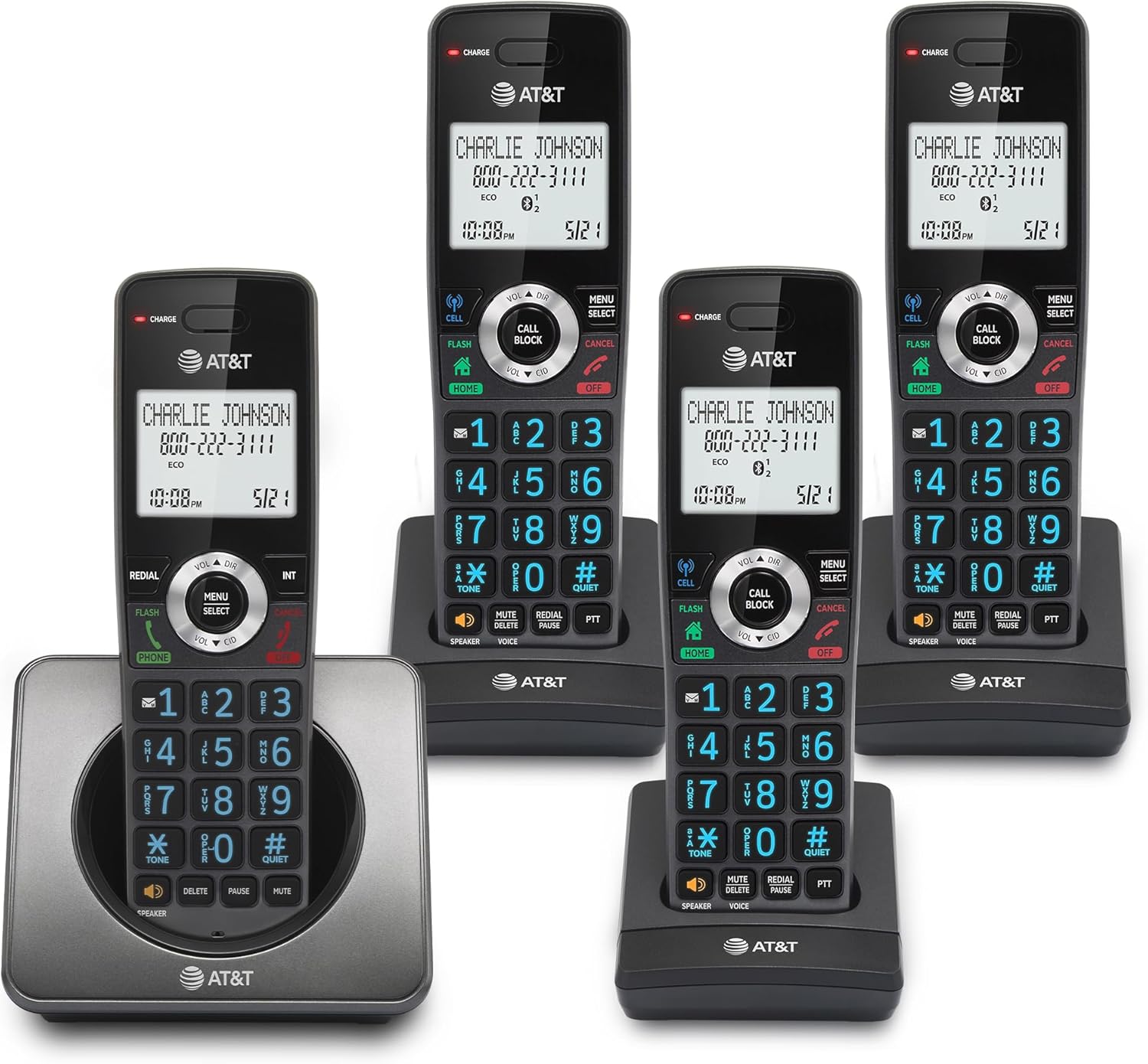 AT&T GL2101-4 DECT 6.0 Cordless Phone with Call Block Feature