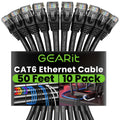Cat 6 Ethernet Cable Pack 10-Pack 50 ft - Reliable 10 Gbps Networking