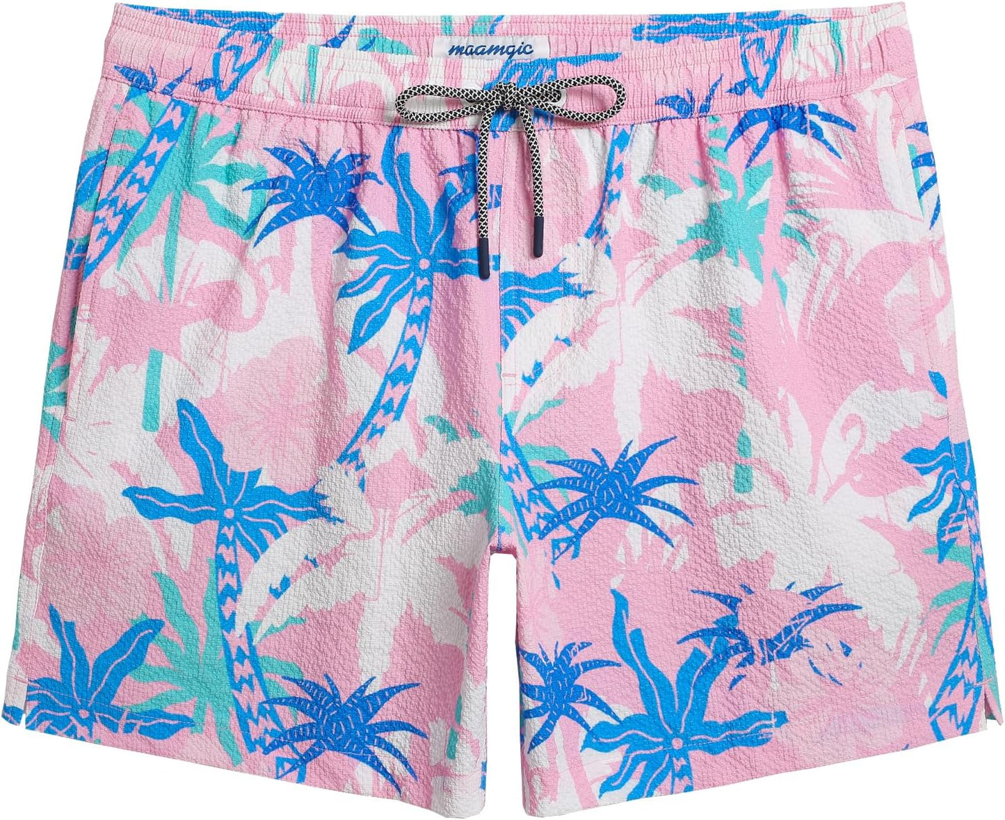 maamgic Men's Swim Trunks Quick Dry Seersucker Beach Shorts