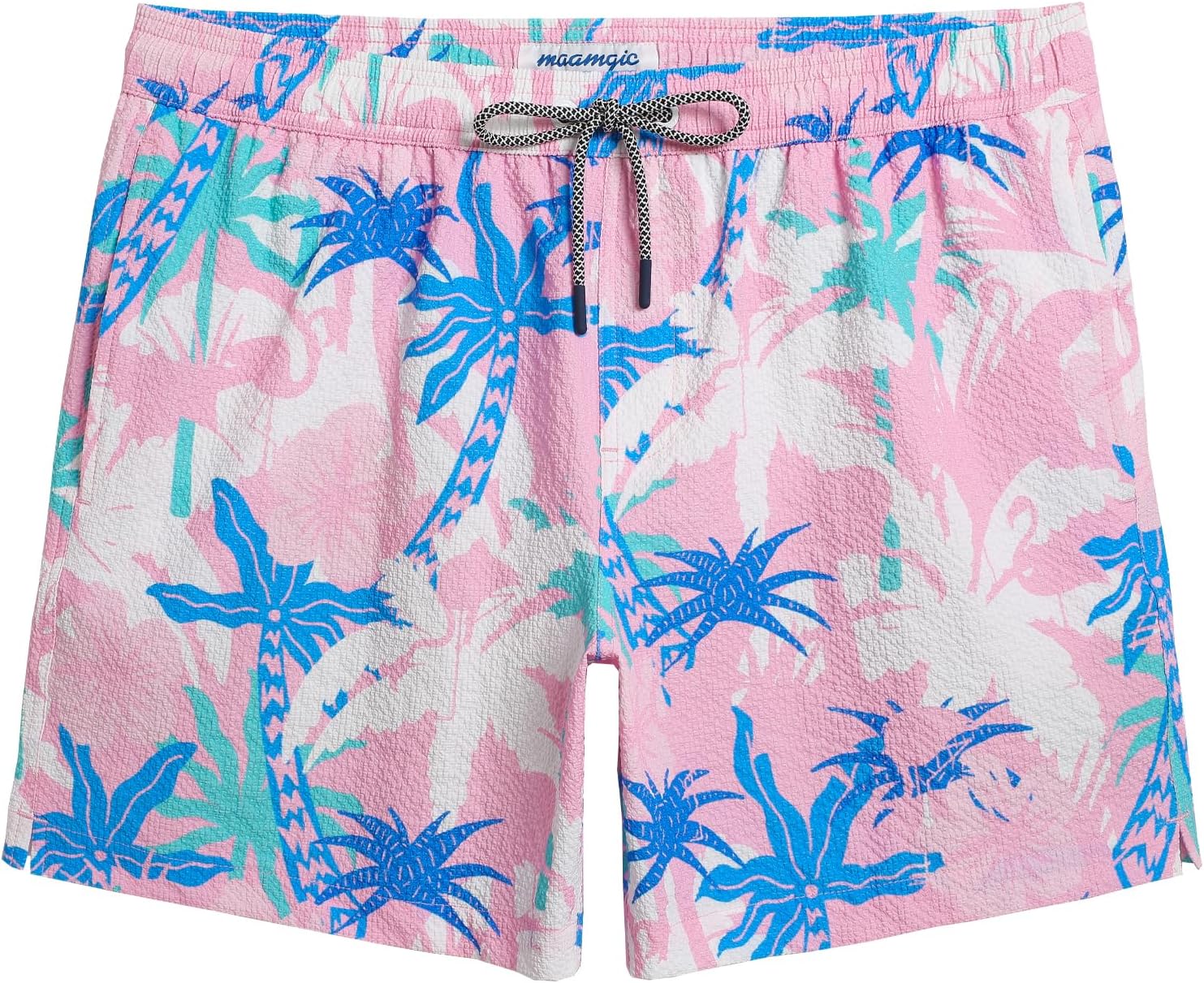 maamgic Men's Swim Trunks Quick Dry Seersucker Beach Shorts