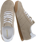 Women's Genuine Leather Lace-Up Casual Sneaker - Retro Gum Outsole