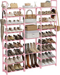 WOWLIVE 9-Tier Shoe Rack Shoe Tower - Holds 50-55 Pairs, Pink