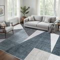 Washable Modern Area Rug 8x10 Geometric for Living Room - Low Pile