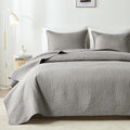 Queen Quilt Bedding Set Grey Ultrasonic Full/Queen Quilt Set