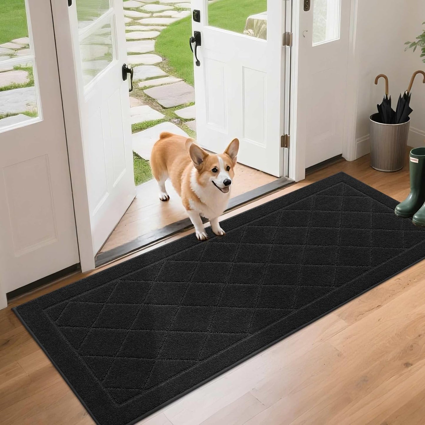 BEQHAUSE Dirt Trapper Door Mat 24in x 60in for Muddy Shoes