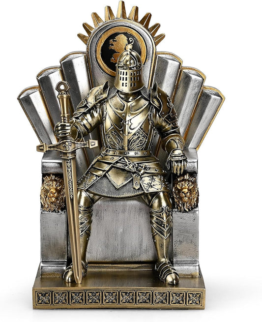 King's Guard Seat Warrior Leader Statue with Metal Sword Opener