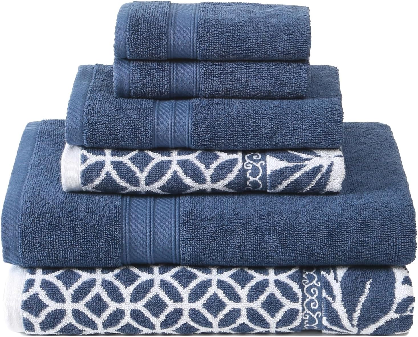 Modern Threads Trefoil Filigree 6-Piece Cotton Towel Set