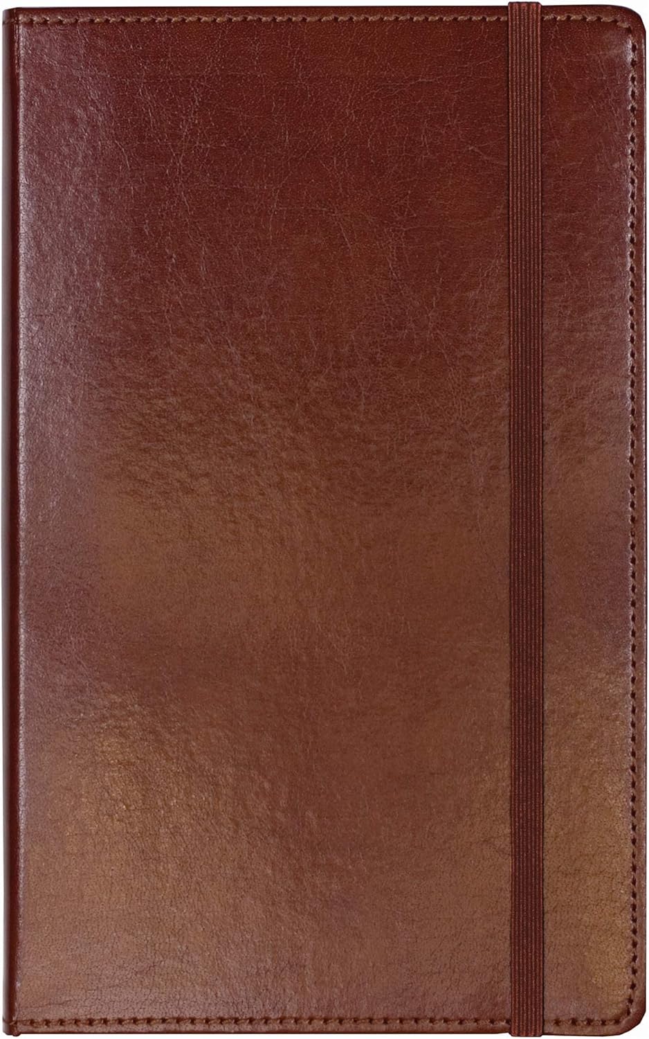 C.R. Gibson Brown Leather Notebook, 240 Ruled Pages