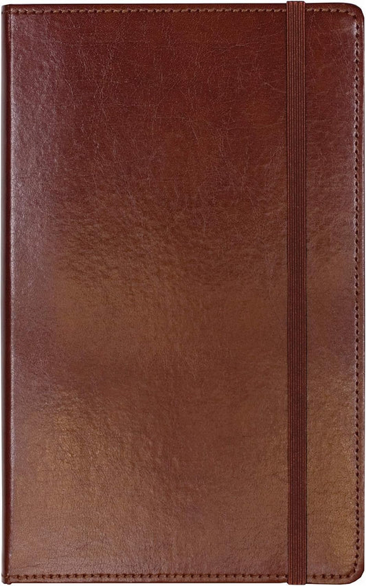 C.R. Gibson Brown Leather Notebook, 240 Ruled Pages