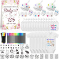 78PCS Baby Bib Bodysuit Shower Set with Fabric Markers - DIY Keepsake