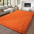 5x7 Super Fluffy Rug Orange - Soft Plush Area Rug for Bedroom