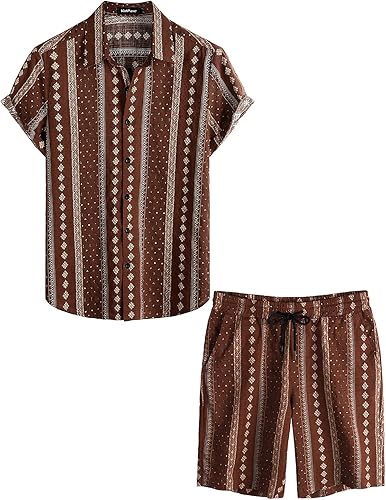 VATPAVE Mens Floral Hawaiian Shirts for Beach and Casual Wear