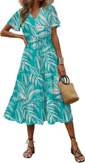 PRETTYGARDEN Summer Floral Dress for Women, Boho Maxi Style