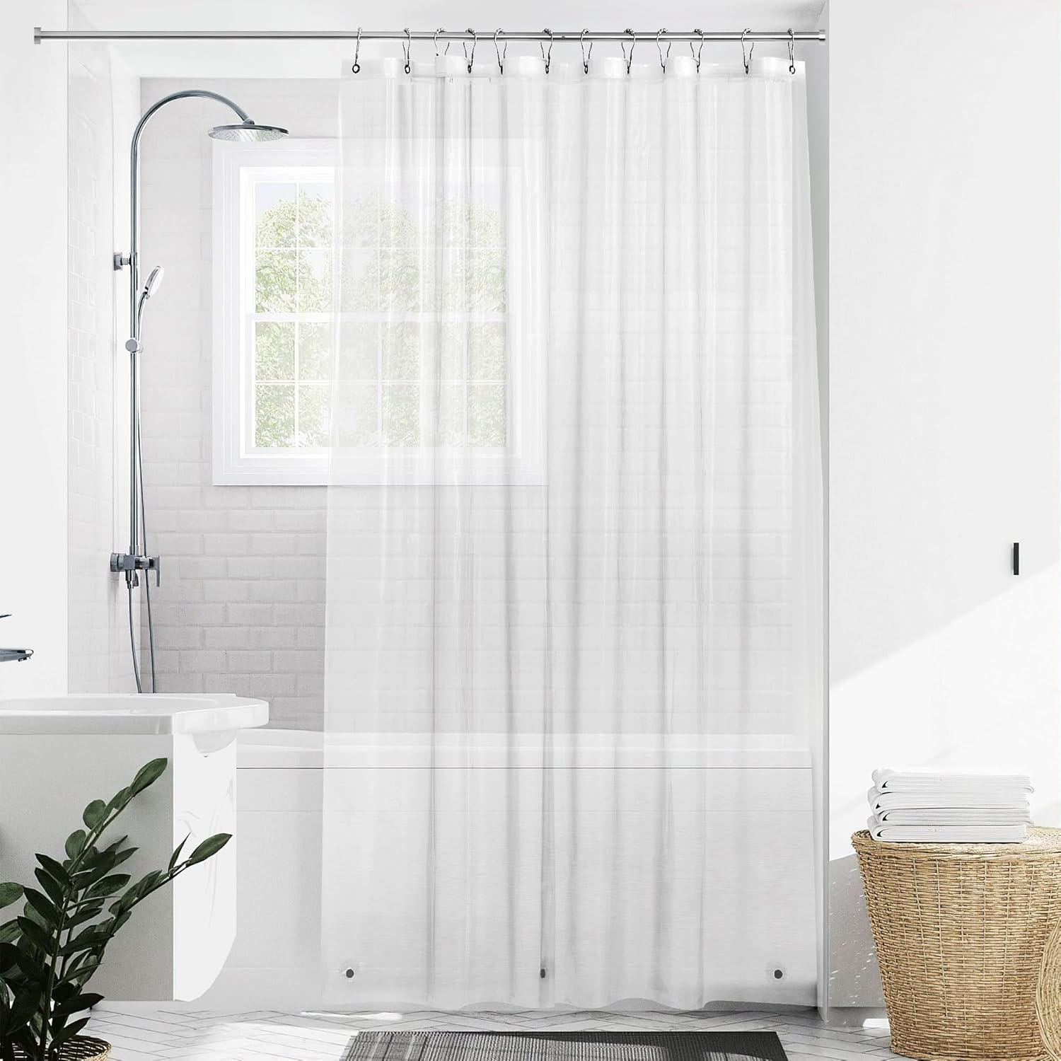 NICETOWN Clear Shower Curtain: Waterproof PEVA Material