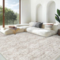 Area Rug 9ftx12ft Boho Moroccan Washable Rug - Ivory Mocha