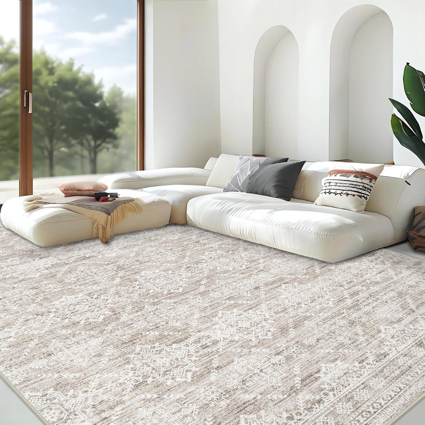 Large Washable Boho Moroccan Area Rug for Living Room 9x12
