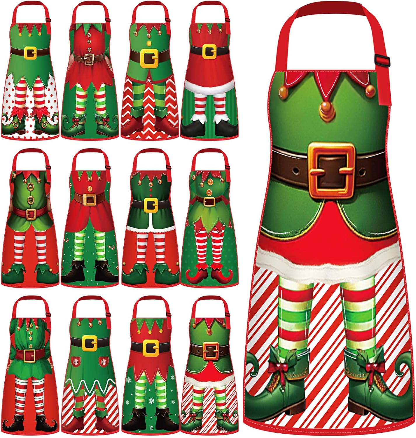 12 Pcs Waterproof Seasonal Aprons for Holiday Cooking Fun