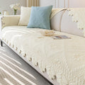 Cotton Quilted Dog Couch Cover for Sofa (Ivory, 43in x 43in) - Durable