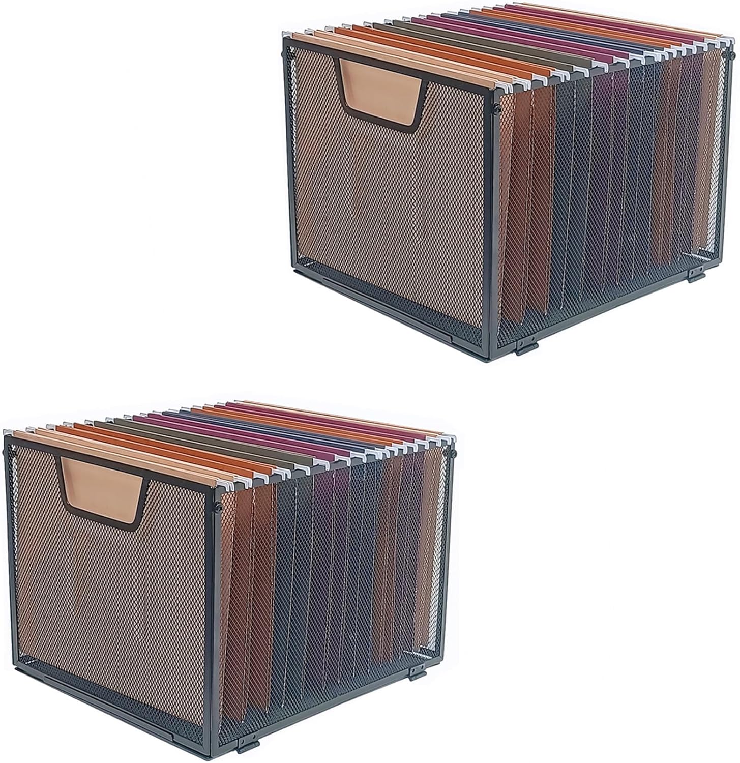Metal Mesh File Baskets for Organized Office and Home Use