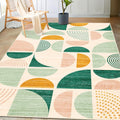 MUJOO Green Rug Boho Washable 3x5 Area Rug - Soft, Non-Slip Accent