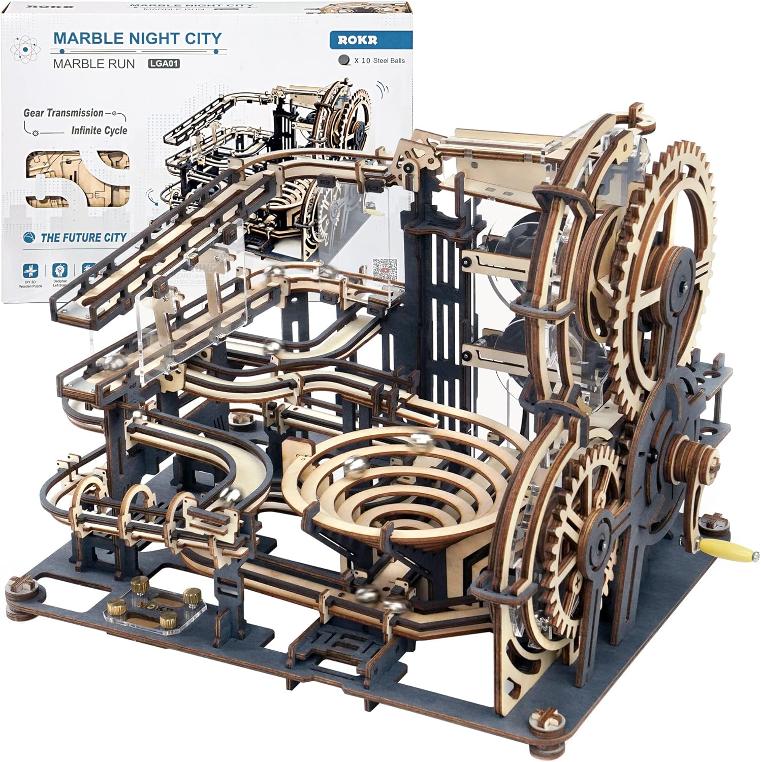 ROKR 3D Wooden Puzzles for Adults Marble Run Model Kit Review