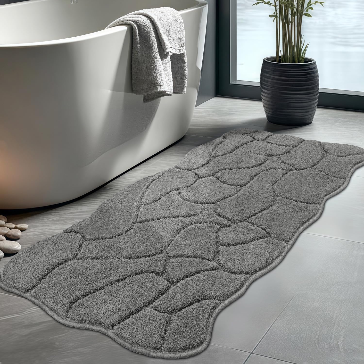 Large Bathroom Rugs Runner - Soft Absorbent Shaggy Bath Mat