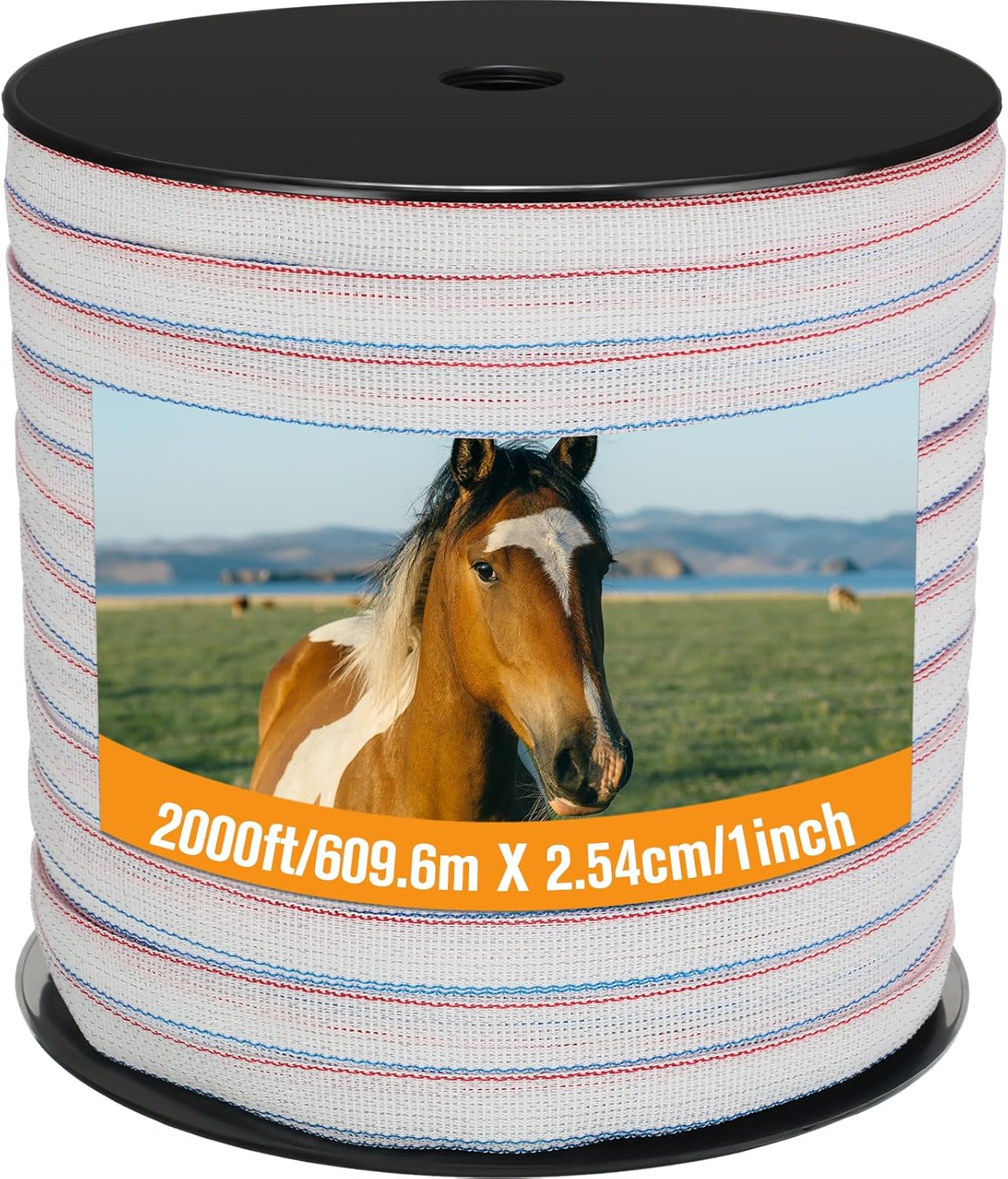 1 Roll 1 Inch x 2000 ft Electric Fence Tape for Livestock Safety