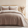 100% Cotton Paisley Quilt Set Queen - Dusty Brick, 3 Piece
