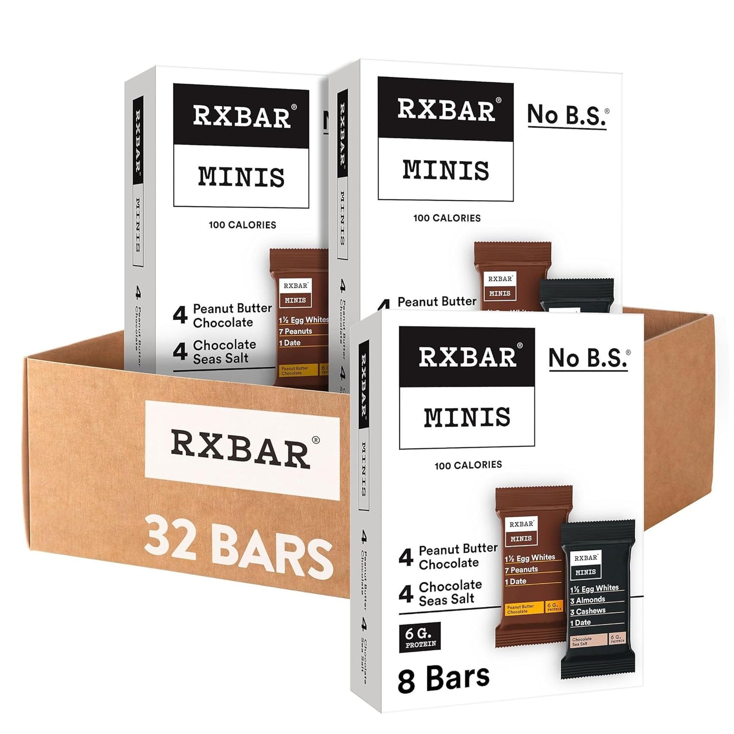 RXBAR Minis Protein Bars Variety Pack - 32 Count Gluten Free
