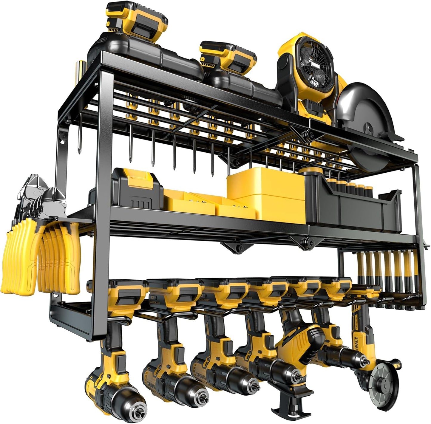 Efficiently Store 7 Drills with Heavy-Duty Organizer