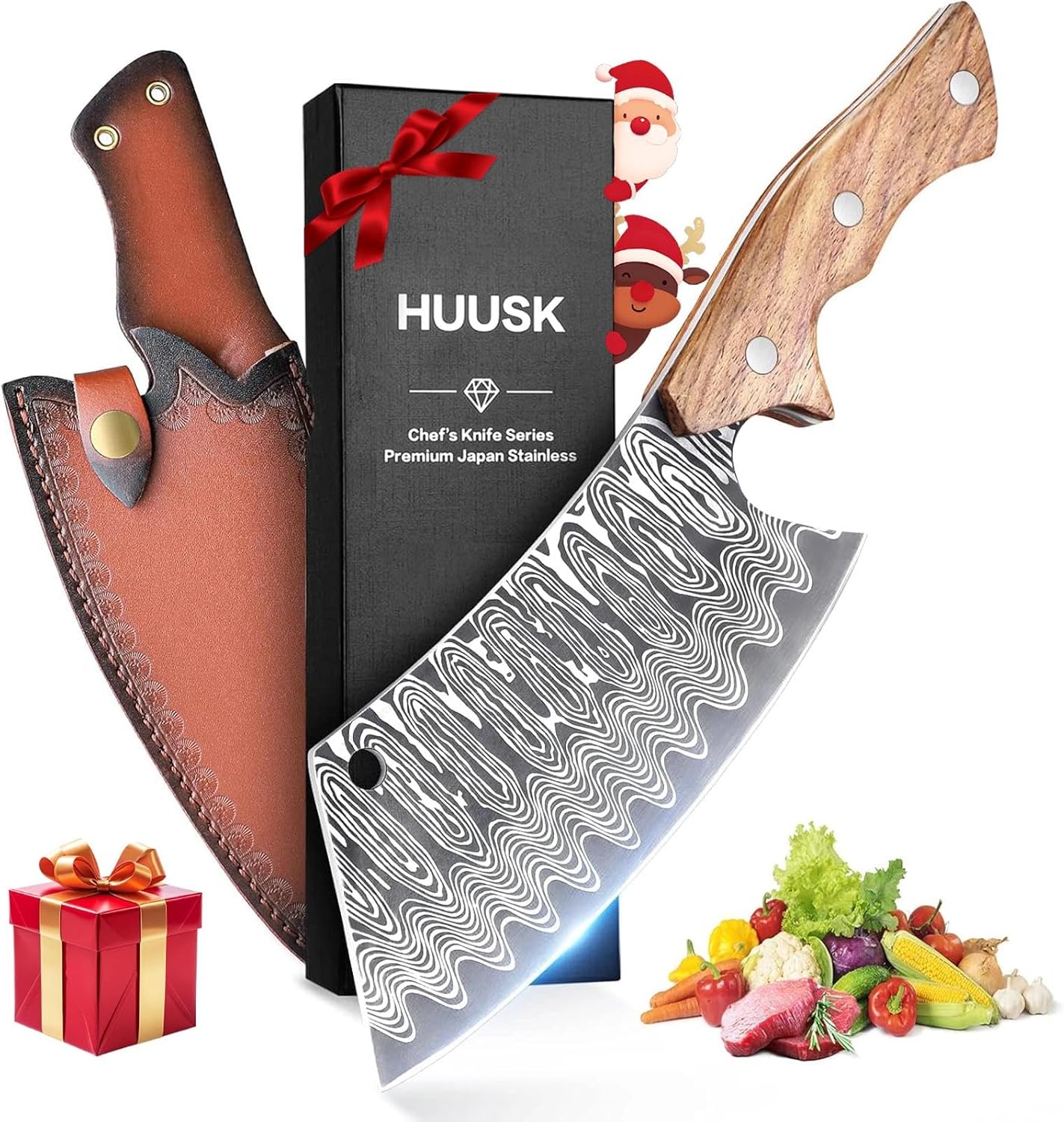 Huusk Japan Knife: Hand Forged Meat Cleaver for Kitchen Use