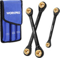 WORKPRO 4-in-1 Reversible Ratcheting Wrench Set - 12 Metric Sizes