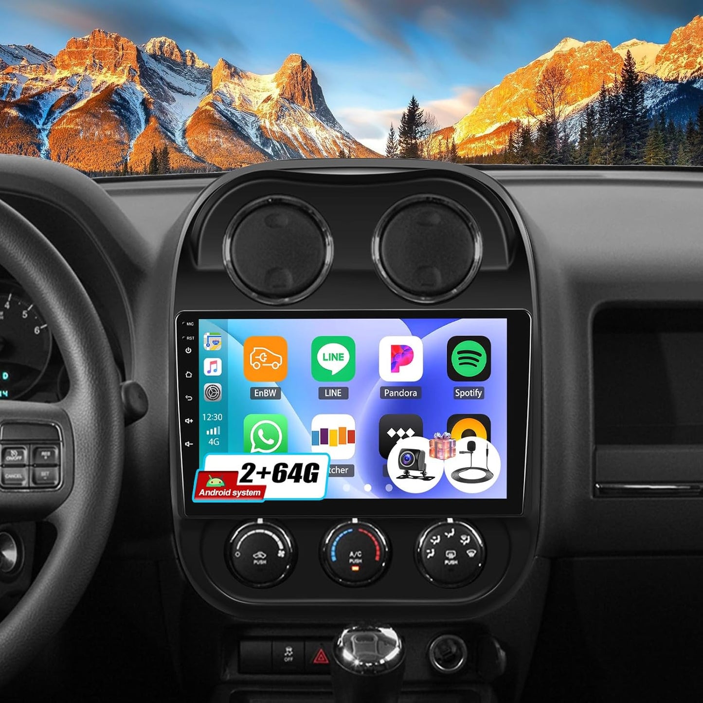 10.1 Inch Android 15 Car Stereo for Jeep Patriot Compass 2010-2016