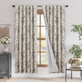 Floral Blackout Linen Blend Curtains for Living Room and Bedroom