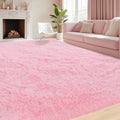 Fluffy Pink Area Rug 6x9 - Ultra Soft High Pile Shaggy Rug
