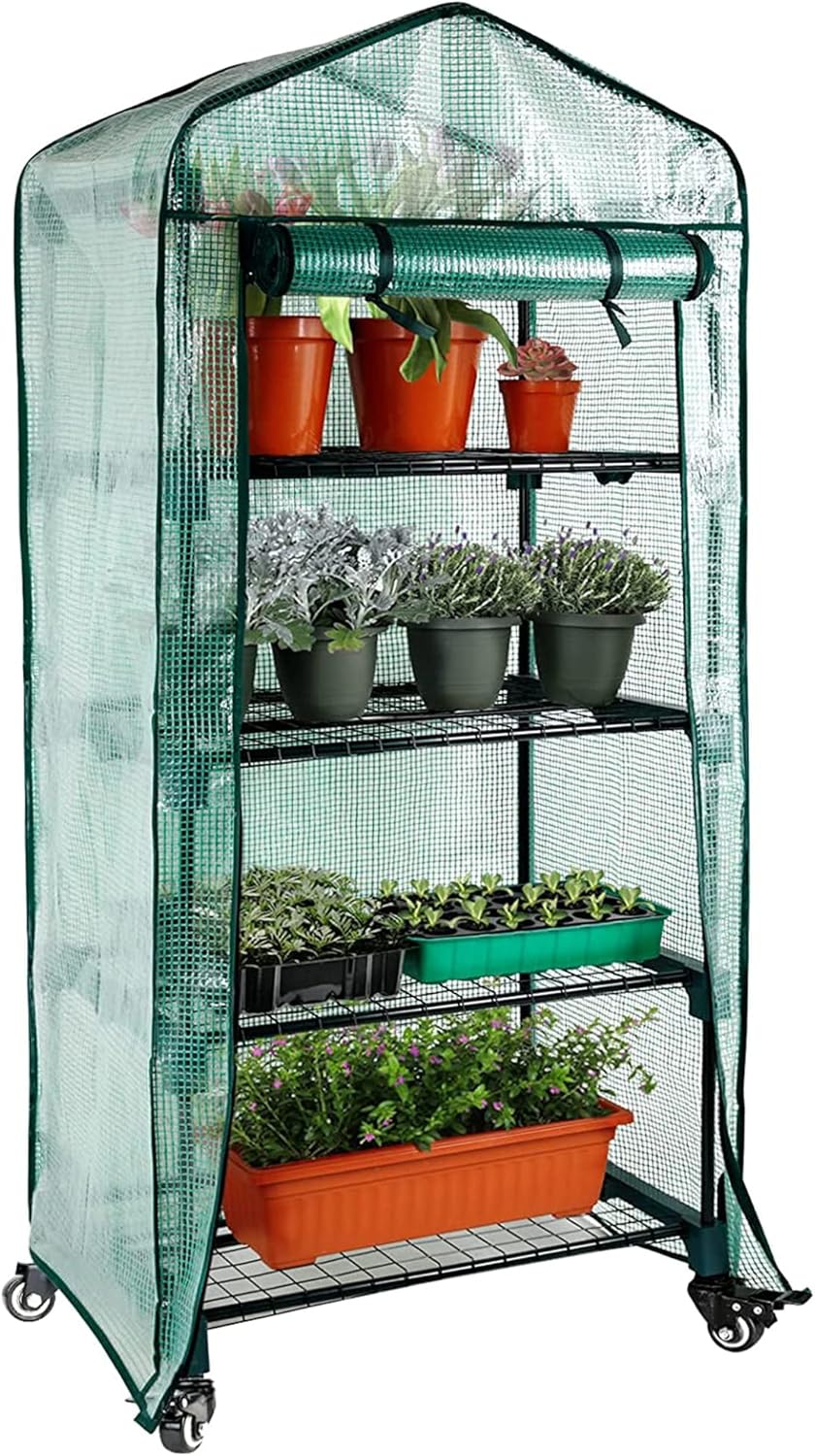 Worth Garden 4 Tier Mini Greenhouse - Portable Gardening Haven