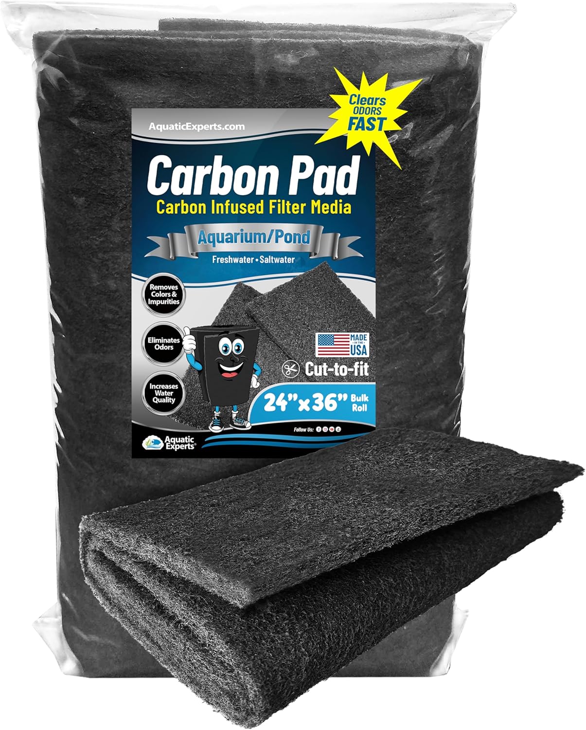 Aquarium Carbon Pad for Crystal Clear Fish Tank and Ponds