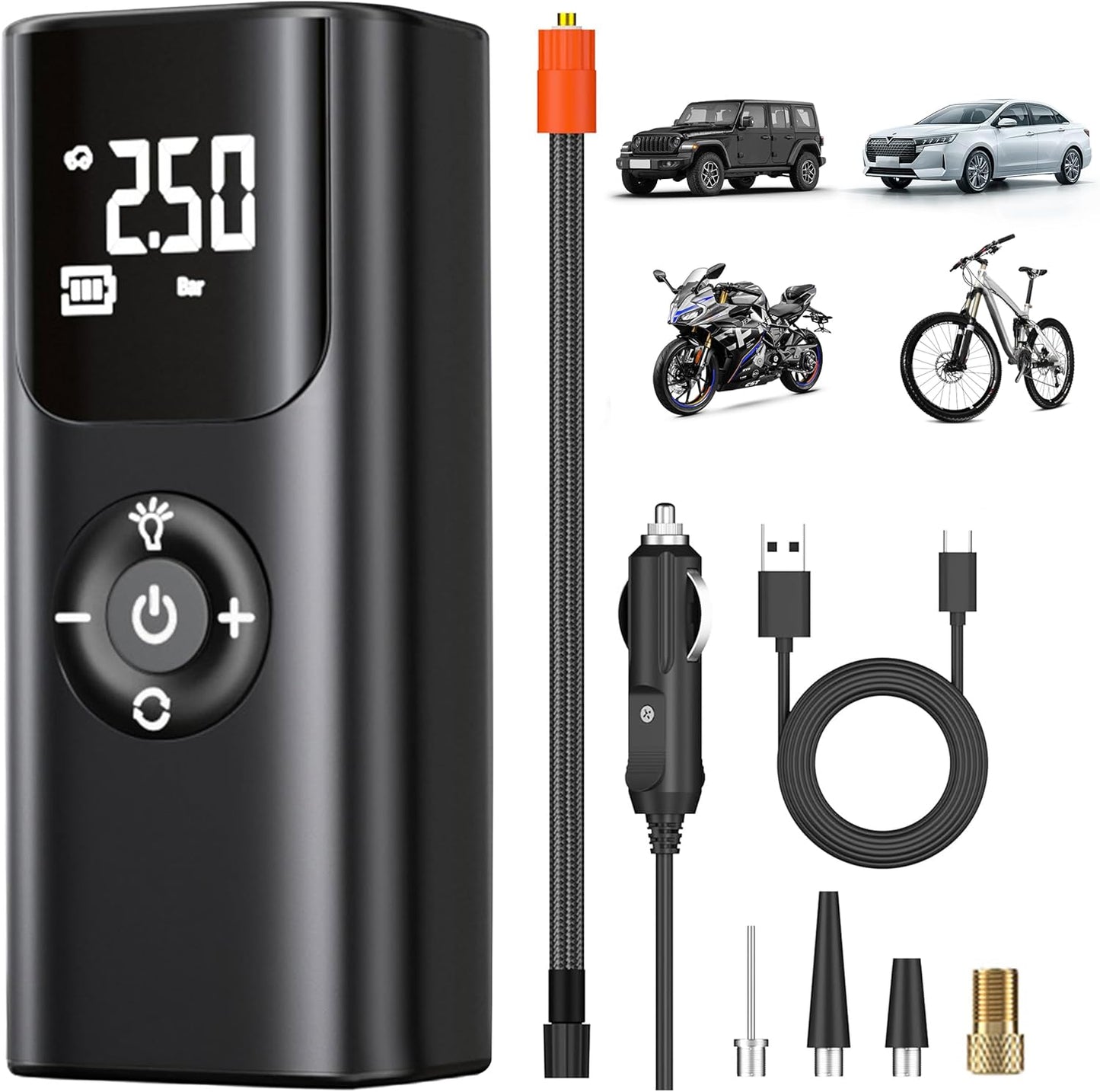 QINK ROLMIL 150PSI Cordless Tire Inflator - Portable & Accurate!