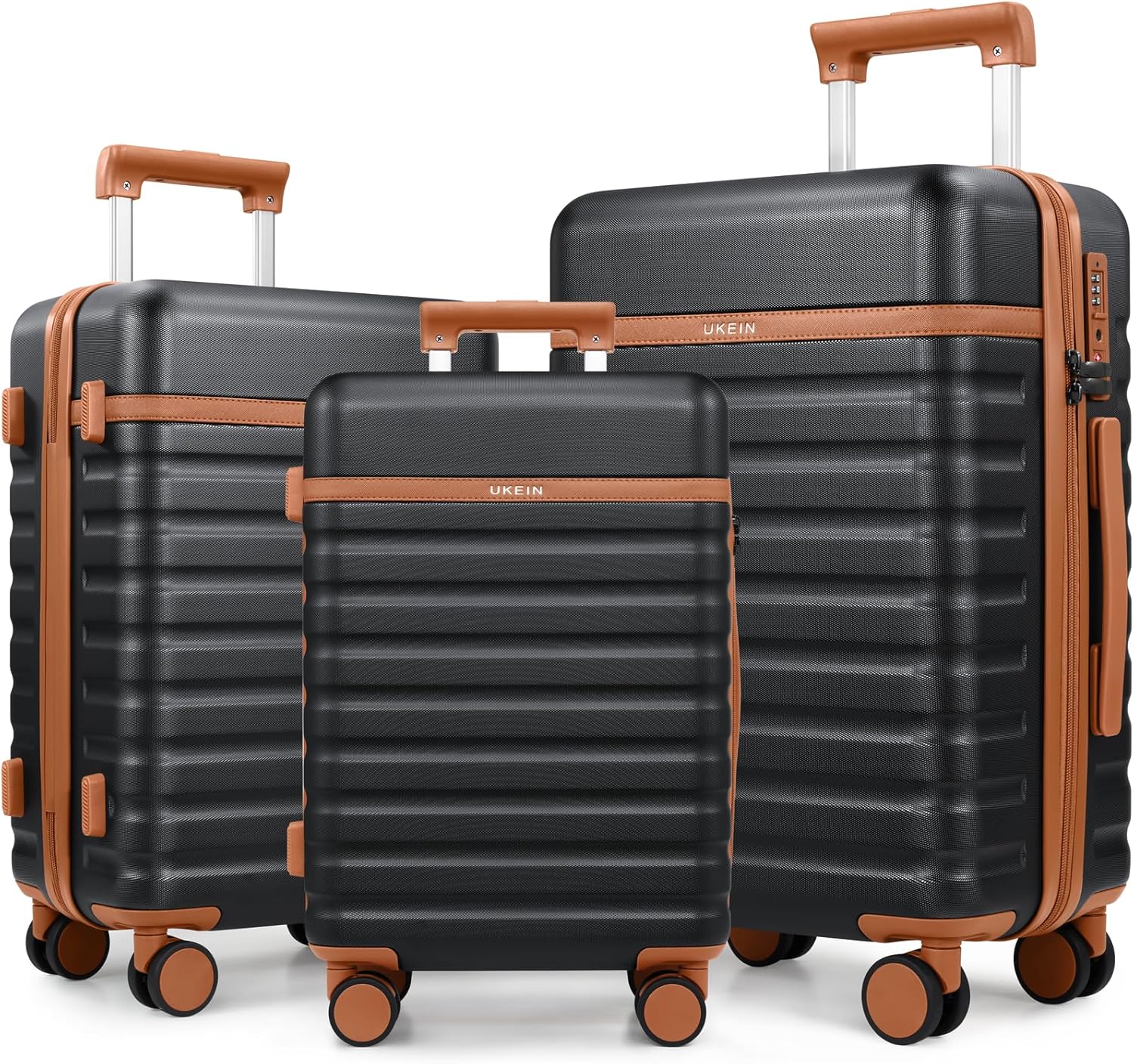 Durable 3 Piece Luggage Set with Spinner Wheels for Travel