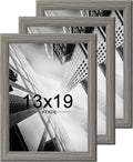 13x19 Picture Frame Set of 3 Grey Wooded Plexiglass Frames - Gallery
