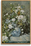 Vintage Floral Framed Canvas Print - Renoir Bouquet de printemps 16x24