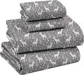 RUVANTI Flannel Sheets Queen Size - Velvety Soft 4-Pc Set