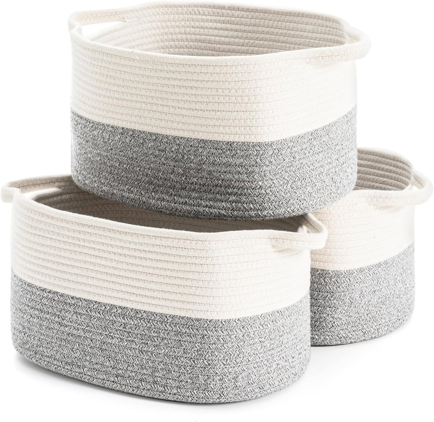 Cotton Rope Woven Storage Basket for Baby Hamper and Toys