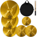Cymbal Pack 6 Pieces Drum Cymbals Set 10in-20in - Complete Starter Kit