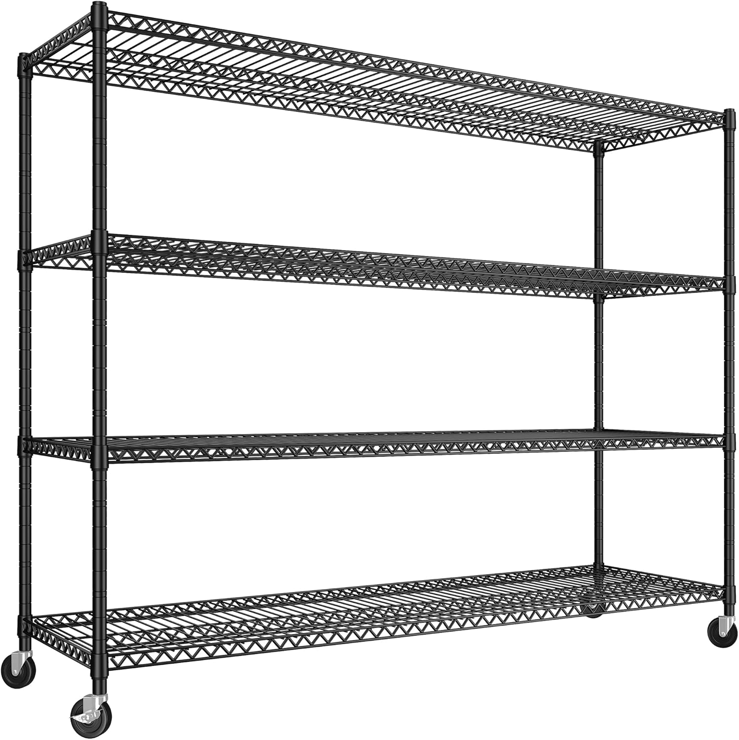 Heavy Duty 60ft'W Storage Shelves with Wheels for Garage Use