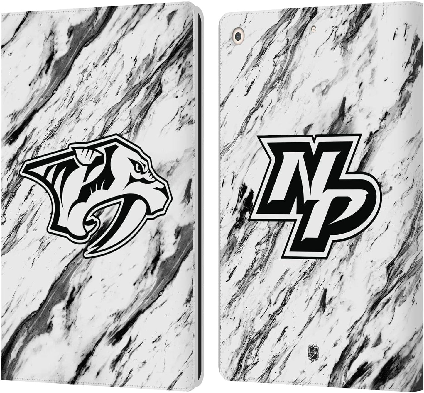 NHL Marble Nashville Predators Leather Wallet Case for iPad 10.2